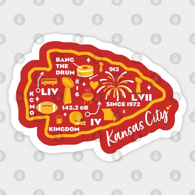 Kansas City Mural Arrowhead Sticker by Fountain City Designs KC